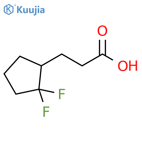 Cyclopentanepropanoic acid, 2,2-difluoro- structure