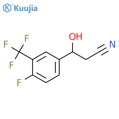 3-4-fluoro-3-(trifluoromethyl)phenyl-3-hydroxypropanenitrile structure