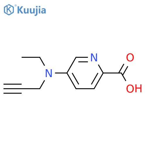 5-ethyl(prop-2-yn-1-yl)aminopyridine-2-carboxylic acid structure