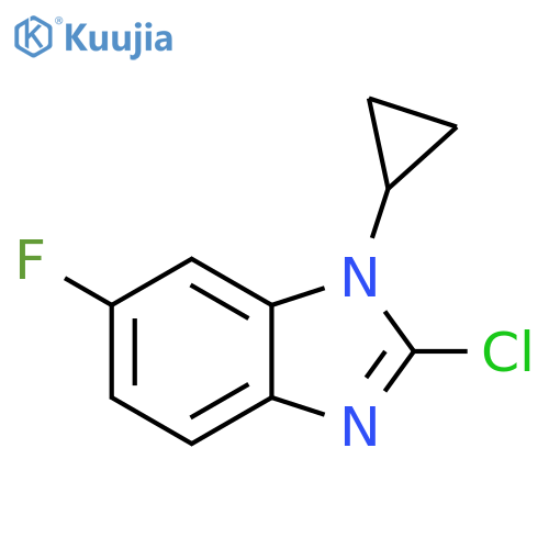 2-chloro-1-cyclopropyl-6-fluoro-1H-1,3-benzodiazole structure