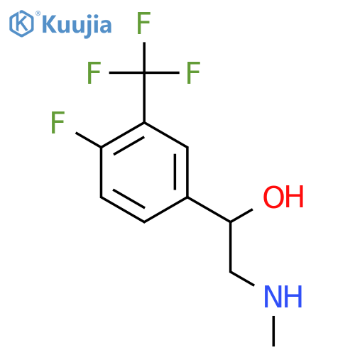 1-4-fluoro-3-(trifluoromethyl)phenyl-2-(methylamino)ethan-1-ol structure