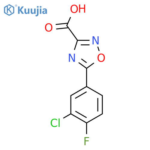 5-(3-chloro-4-fluorophenyl)-1,2,4-oxadiazole-3-carboxylic acid structure