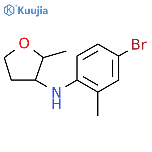 N-(4-bromo-2-methylphenyl)-2-methyloxolan-3-amine structure