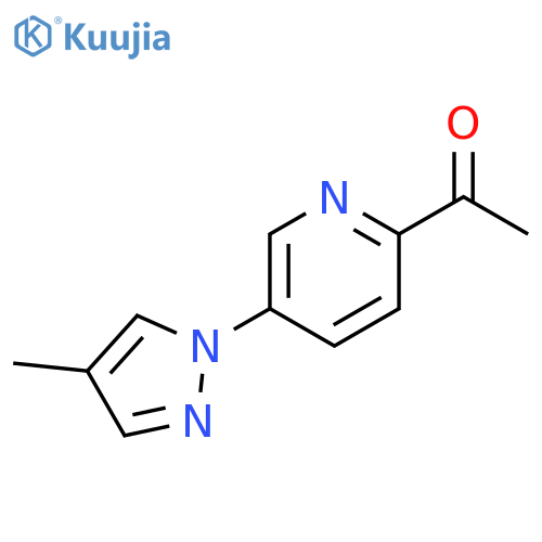 1-5-(4-methyl-1H-pyrazol-1-yl)pyridin-2-ylethan-1-one structure