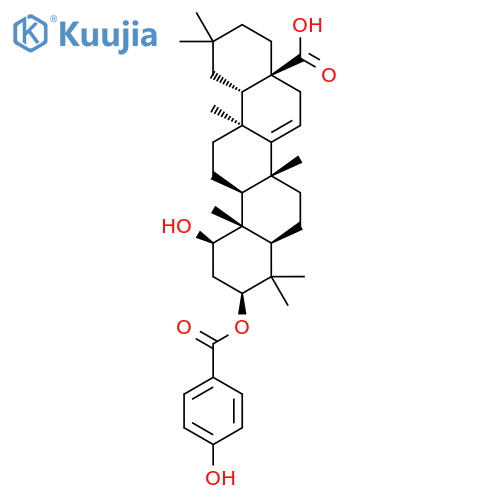 27-Norolean-14-en-28-oicacid, 1-hydroxy-3-[(4-hydroxybenzoyl)oxy]-13-methyl-, (1b,3b,13a)- (9CI) structure