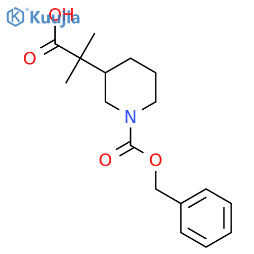 2-{1-[(Benzyloxy)carbonyl]piperidin-3-yl}-2-methylpropanoic acid structure
