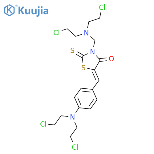 3-[Bis(2-chloroethyl)aminomethyl]-5-[[4-[bis(2-chloroethyl)amino]phenyl]methylidene]-2-sulfanylidene-1,3-thiazolidin-4-one structure