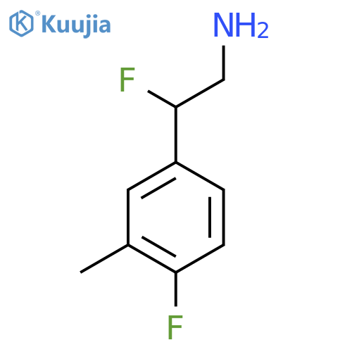 2-fluoro-2-(4-fluoro-3-methylphenyl)ethan-1-amine structure