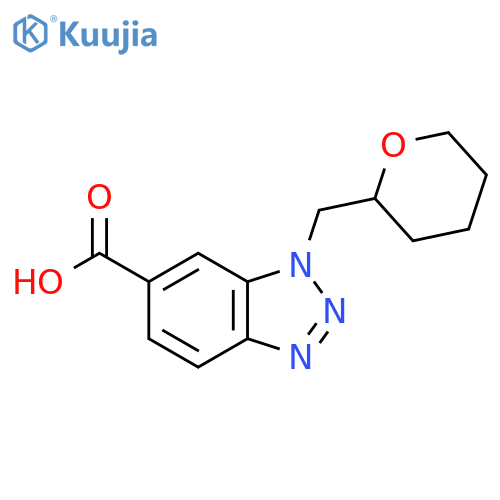 1-[(oxan-2-yl)methyl]-1H-1,2,3-benzotriazole-6-carboxylic acid structure