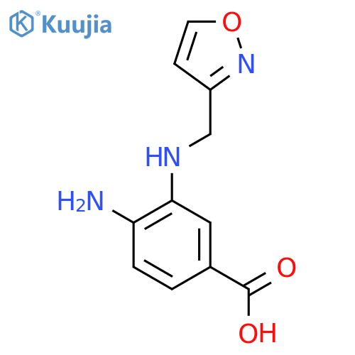 4-Amino-3-{[(1,2-oxazol-3-yl)methyl]amino}benzoic acid structure