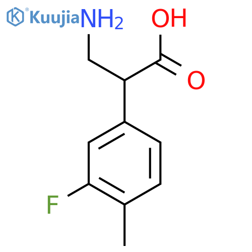 3-amino-2-(3-fluoro-4-methylphenyl)propanoic acid structure