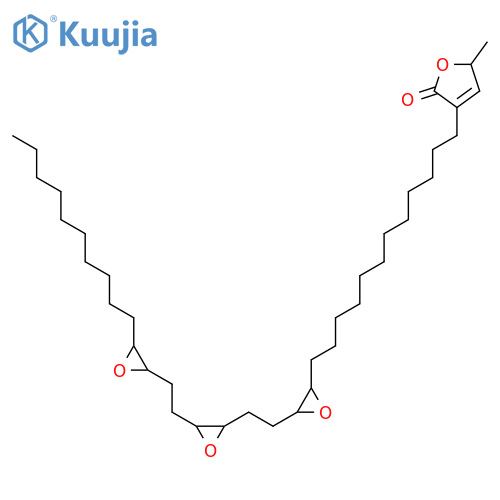 2(5H)-Furanone,3-[12-[(2R,3S)-3-[2-[(2R,3S)-3-[2-[(2R,3S)-3-decyl-2-oxiranyl]ethyl]-2-oxiranyl]ethyl]-2-oxiranyl]dodecyl]-5-methyl- structure