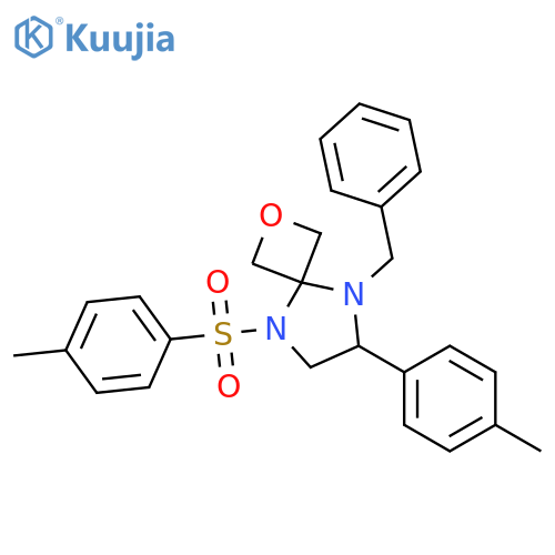 5-Benzyl-6-(p-tolyl)-8-tosyl-2-oxa-5,8-diazaspiro[3.4]octane structure