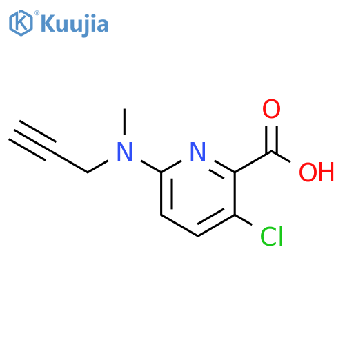 3-chloro-6-methyl(prop-2-yn-1-yl)aminopyridine-2-carboxylic acid structure