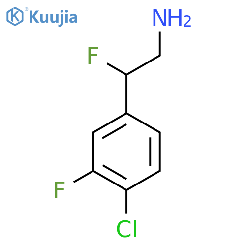 2-(4-chloro-3-fluorophenyl)-2-fluoroethan-1-amine structure