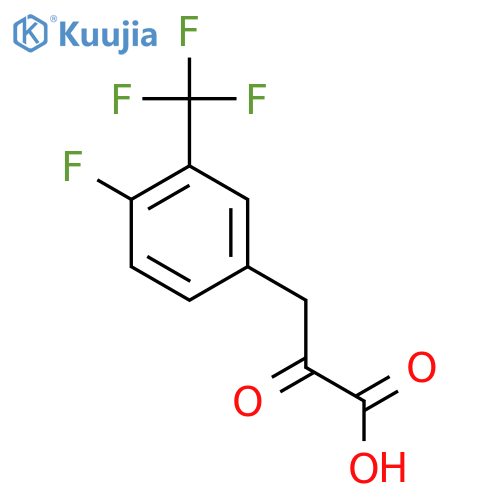 3-4-fluoro-3-(trifluoromethyl)phenyl-2-oxopropanoic acid structure