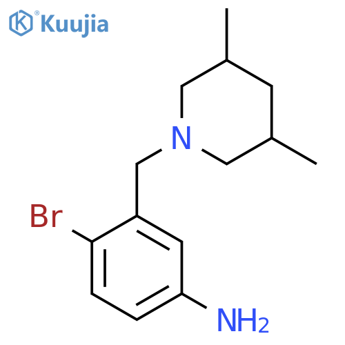 4-Bromo-3-[(3,5-dimethylpiperidin-1-yl)methyl]aniline structure