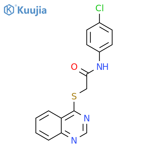 N-(4-chlorophenyl)-2-(quinazolin-4-ylsulfanyl)acetamide structure