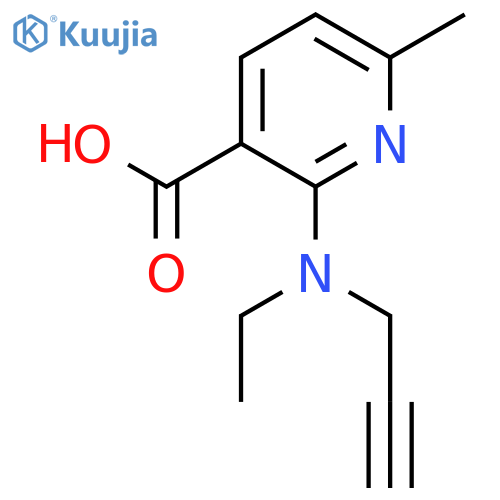 2-ethyl(prop-2-yn-1-yl)amino-6-methylpyridine-3-carboxylic acid structure