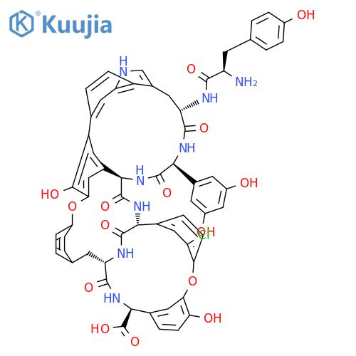 24H-14,17:29,32-Dietheno-27,13-(iminomethano)-1,38:19,23:34,37-trimethenopyrrolo[3',4':12,13][1,4]diazacyclohexadecino[6,5-d][1,13,7,20]dioxadiazacycloheptacosine-24-carboxylicacid,5-[[(2R)-2-amino-3-(4-hydroxyphenyl)-1-oxopropyl]amino]-16-chloro-8-(3,5-dihydroxyphenyl)-2,4,5,6,7,8,9,10,10a,11,12,13,25,26,27,28-hexadecahydro-20,42-dihydroxy-6,9,11,26,46-pentaoxo-,(5R,8R,10aR,13R,24R,27S)- (9CI) structure