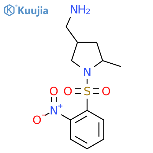 5-methyl-1-(2-nitrobenzenesulfonyl)pyrrolidin-3-ylmethanamine structure