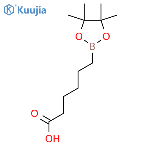 6-(tetramethyl-1,3,2-dioxaborolan-2-yl)hexanoic acid structure