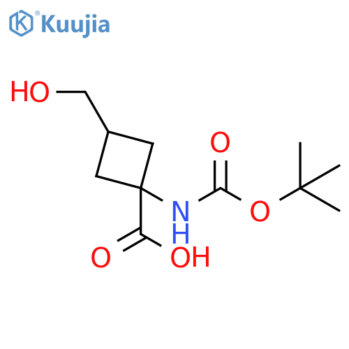 1-{[(tert-butoxy)carbonyl]amino}-3-(hydroxymethyl)cyclobutane-1-carboxylic acid structure