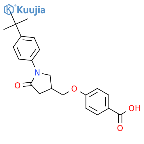 Benzoic acid,4-[[(3S)-1-[4-(1,1-dimethylethyl)phenyl]-5-oxo-3-pyrrolidinyl]methoxy]- structure