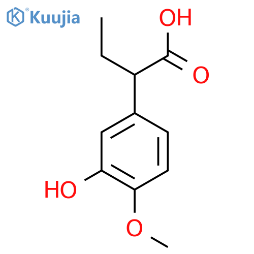 2-(3-hydroxy-4-methoxyphenyl)butanoic acid structure
