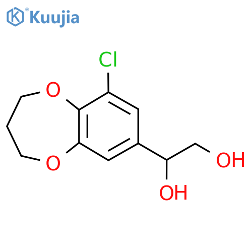 1-(9-chloro-3,4-dihydro-2H-1,5-benzodioxepin-7-yl)ethane-1,2-diol structure