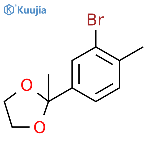 2-(3-Bromo-4-methylphenyl)-2-methyl-1,3-dioxolane structure