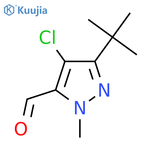 3-tert-butyl-4-chloro-1-methyl-1H-pyrazole-5-carbaldehyde structure