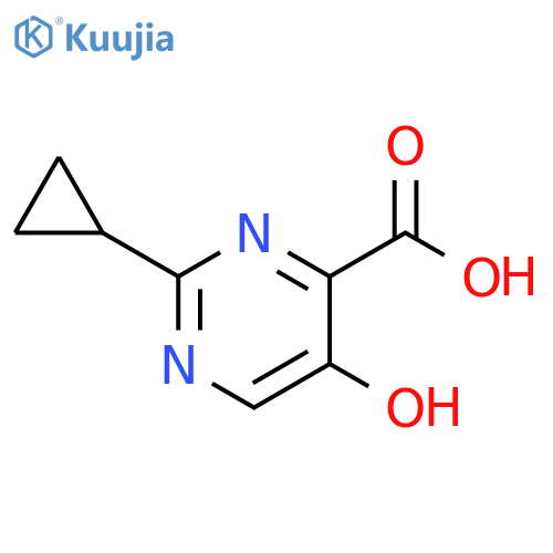2-cyclopropyl-5-hydroxypyrimidine-4-carboxylic acid structure