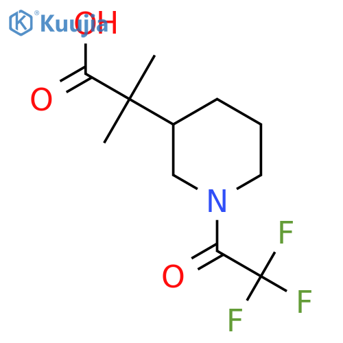 2-methyl-2-1-(trifluoroacetyl)piperidin-3-ylpropanoic acid structure