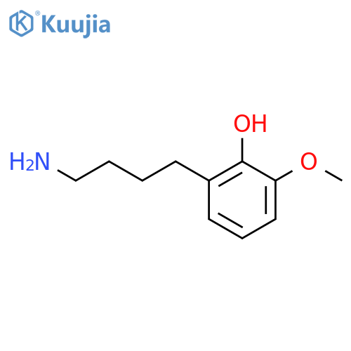 2-(4-aminobutyl)-6-methoxyphenol structure