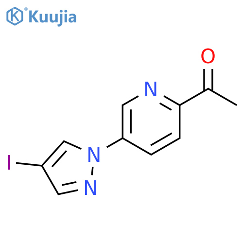 1-5-(4-iodo-1H-pyrazol-1-yl)pyridin-2-ylethan-1-one structure