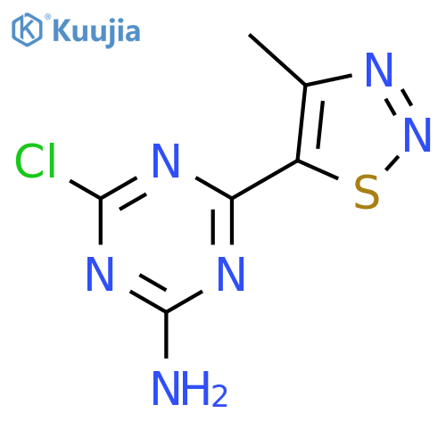 1,3,5-Triazin-2-amine, 4-chloro-6-(4-methyl-1,2,3-thiadiazol-5-yl)- structure