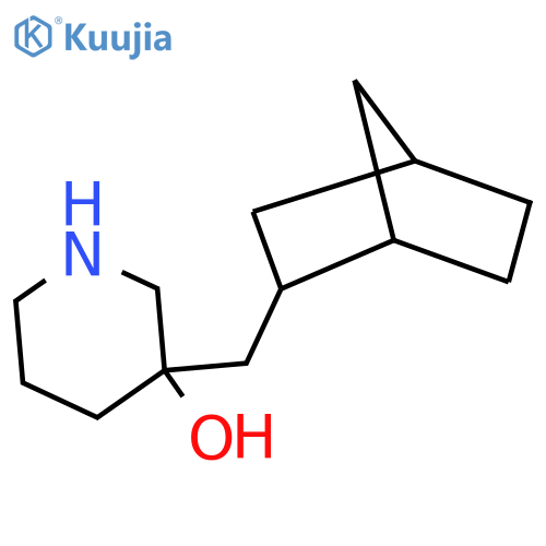 3-({bicyclo2.2.1heptan-2-yl}methyl)piperidin-3-ol structure