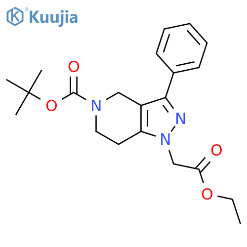 Tert-butyl 1-(2-ethoxy-2-oxoethyl)-3-phenyl-6,7-dihydro-1H-pyrazolo[4,3-C]pyridine-5(4H)-carboxylate structure
