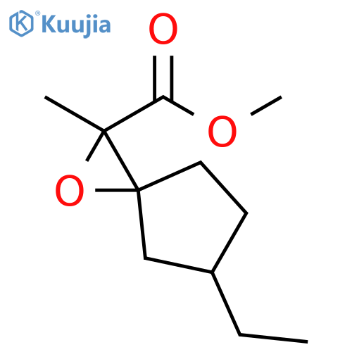1-Oxaspiro[2.4]heptane-2-carboxylic acid, 5-ethyl-2-methyl-, methyl ester structure