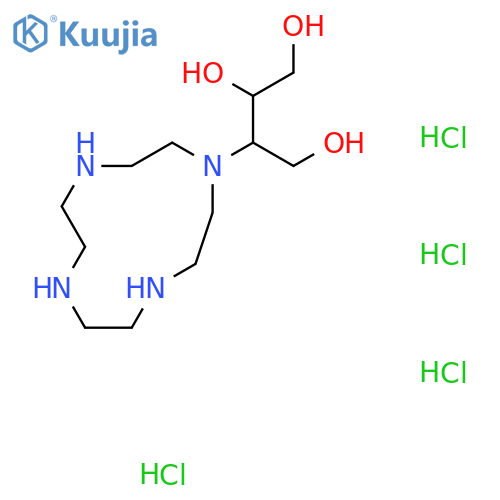 3-(1,4,7,10-Tetrazacyclododec-1-yl)butane-1,2,4-triol;tetrahydrochloride structure