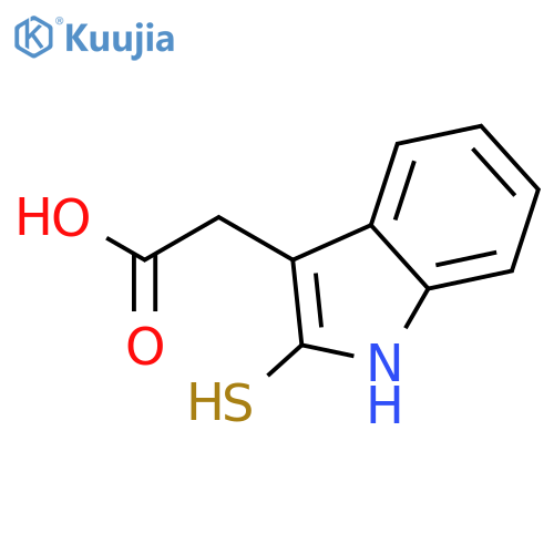 1H-Indole-3-aceticacid, 2-mercapto- structure