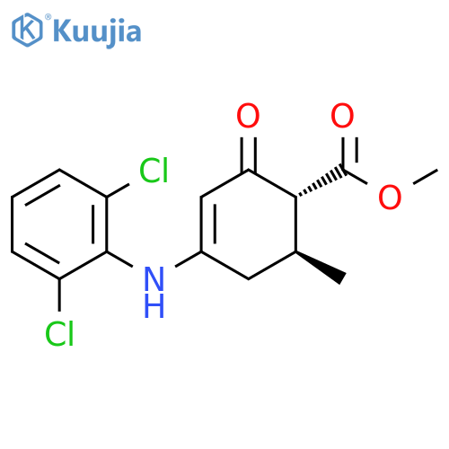 3-Cyclohexene-1-carboxylic acid, 4-[(2,6-dichlorophenyl)amino]-6-methyl-2-oxo-, methyl ester, trans- (9CI) structure