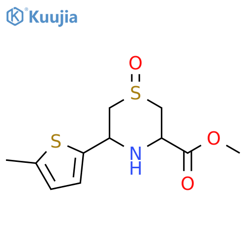 methyl 5-(5-methylthiophen-2-yl)-1-oxo-1lambda4-thiomorpholine-3-carboxylate structure