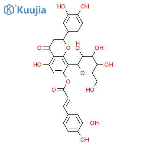 8-C-β-D-Glucopyranosyl-3',4',5,7-tetrahydroxyflavone; 7-O-(3,4-Dihydroxy-E-cinnamoyl) structure