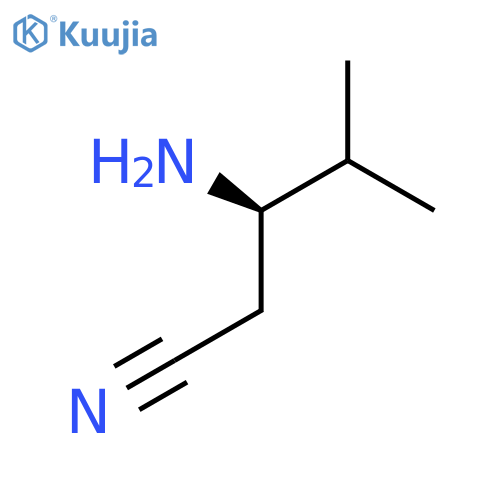 (3R)-3-amino-4-methylpentanenitrile structure