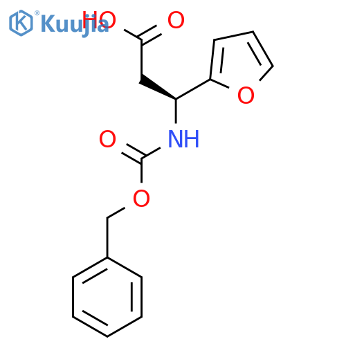 (3S)-3-{(benzyloxy)carbonylamino}-3-(furan-2-yl)propanoic acid structure