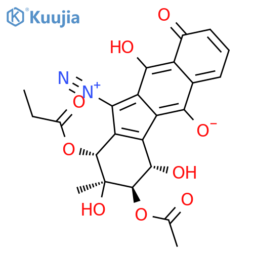 1H-Benzo[b]fluorene-5,10-dione,3-(acetyloxy)-11-diazo-2,3,4,11-tetrahydro-2,4,9-trihydroxy-2-methyl-1-(1-oxopropoxy)-,[1R-(1a,2a,3b,4a)]- (9CI) structure