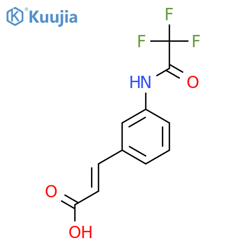 (2E)-3-3-(trifluoroacetamido)phenylprop-2-enoic acid structure