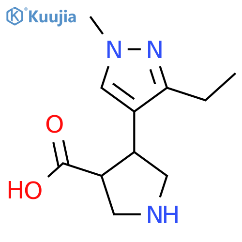 4-(3-ethyl-1-methyl-1H-pyrazol-4-yl)pyrrolidine-3-carboxylic acid structure